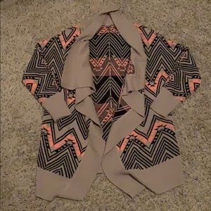 Charlotte Russe Aztec Comfy Open Front Sweater